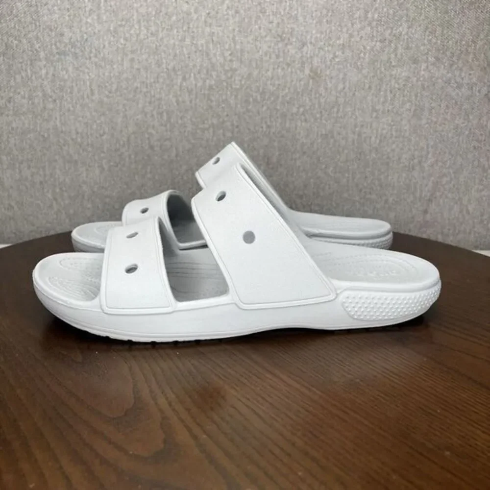 Crocs Sandals Men's Size 10 Gray Iconic Comfort 2 Strap Slip On Slide Beach Pool